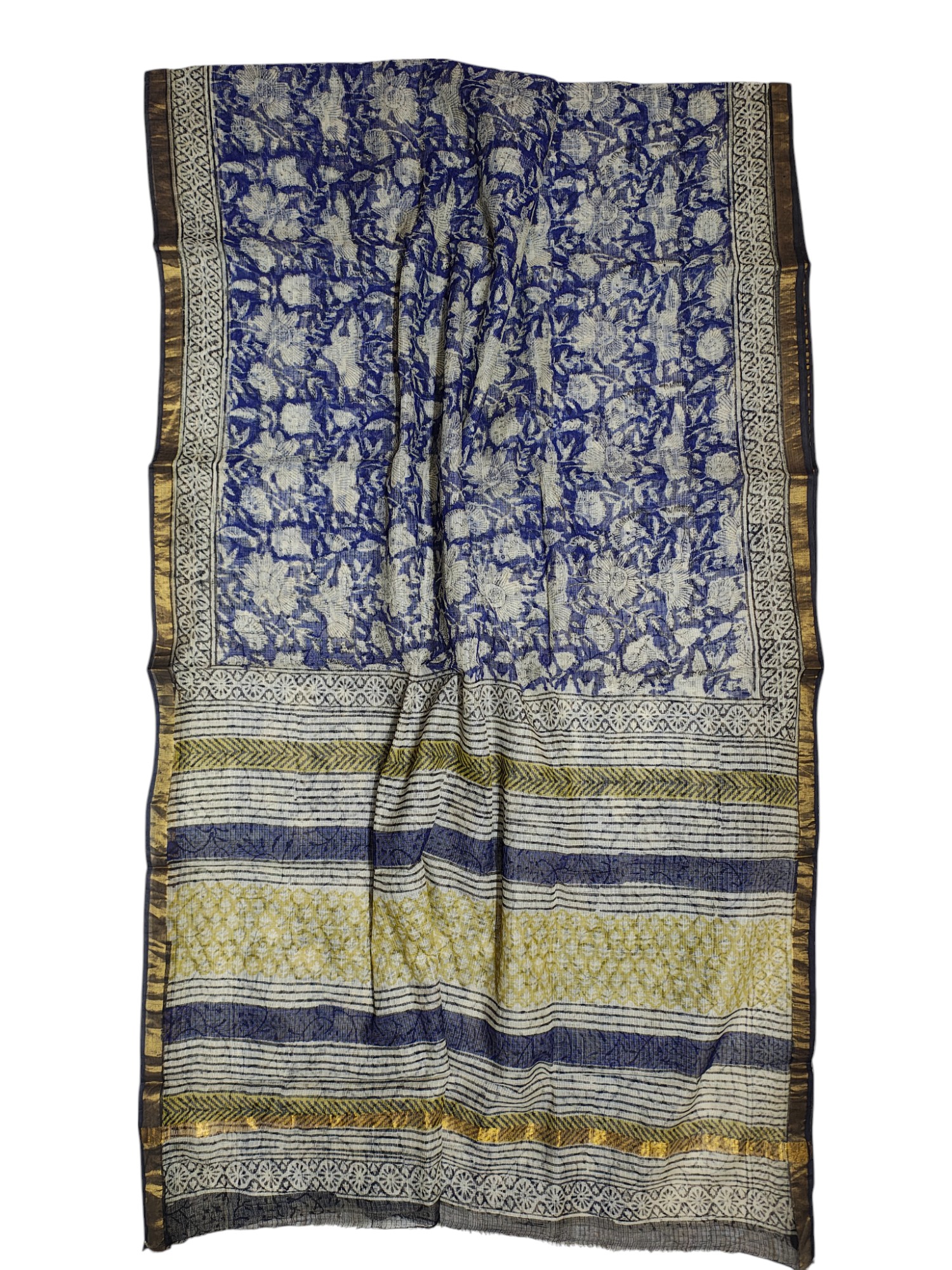 Blue Kota Doria Saree for Women