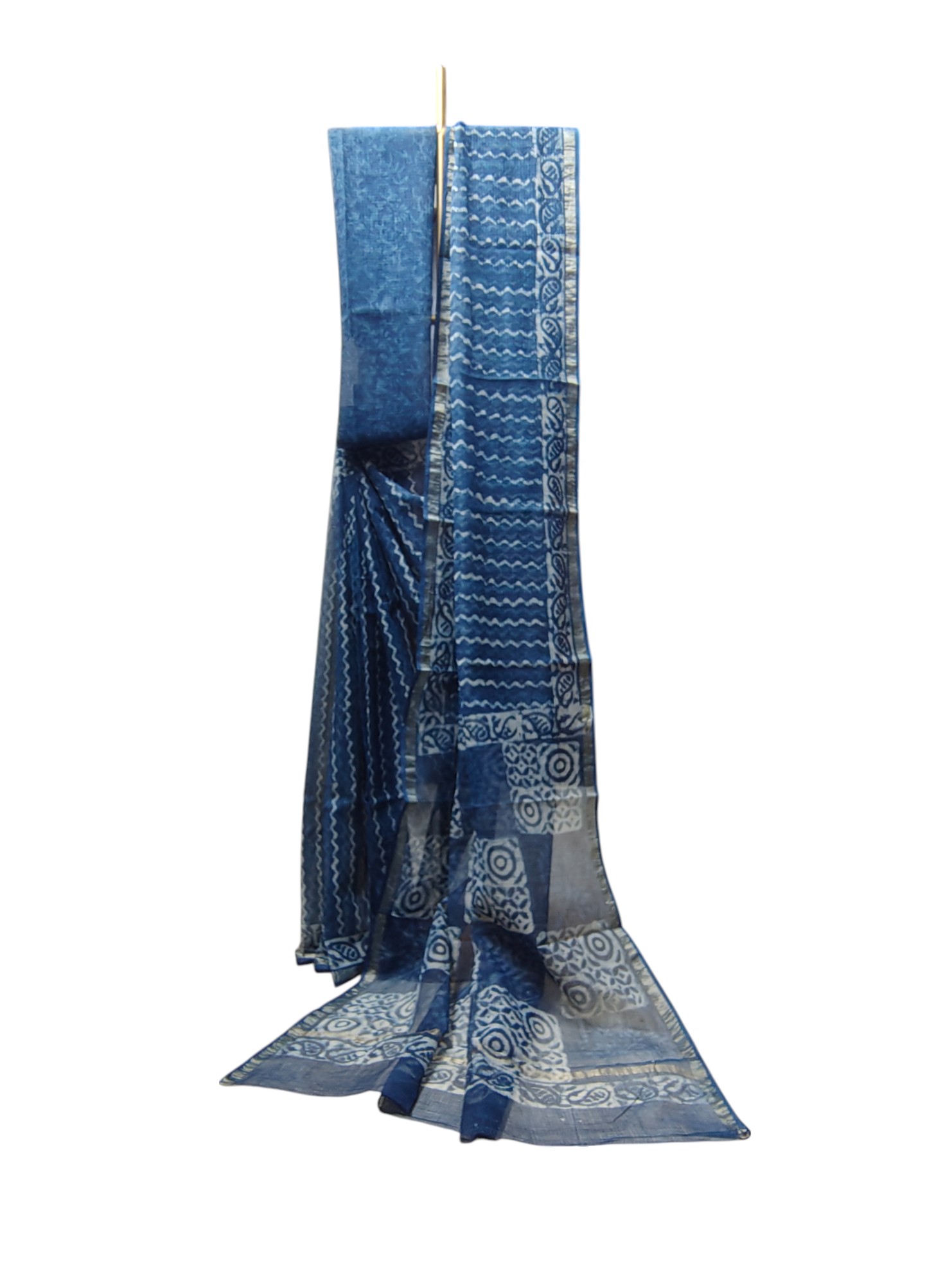 Indigo Kota Doria Cotton Saree for Women
