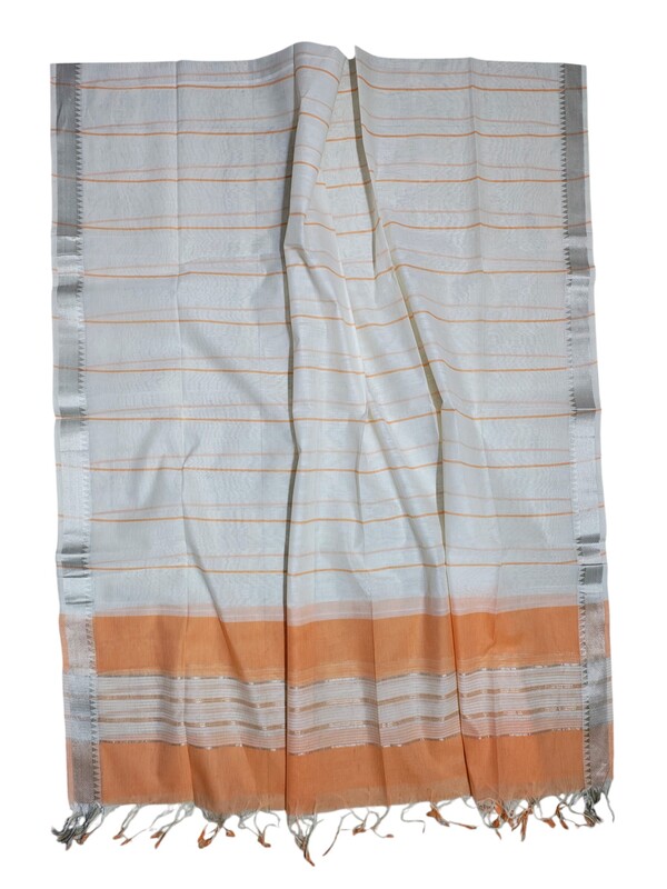 Peach Mangalagiri Cotton Dress Materials for Women
