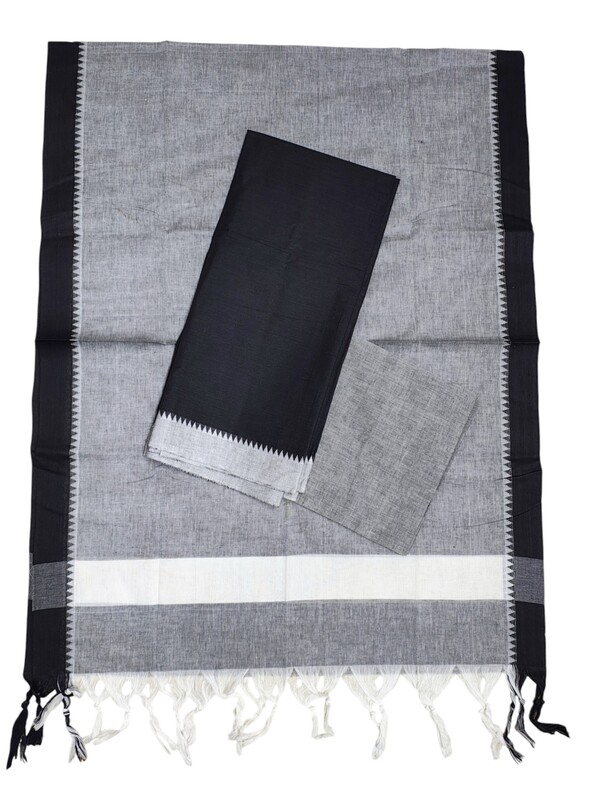 Pink & Green Mangalagiri Cotton Dress Materials for Women