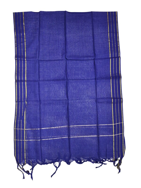 Orange & Blue Mangalagiri Cotton Unstitched Salwar Suit for Women