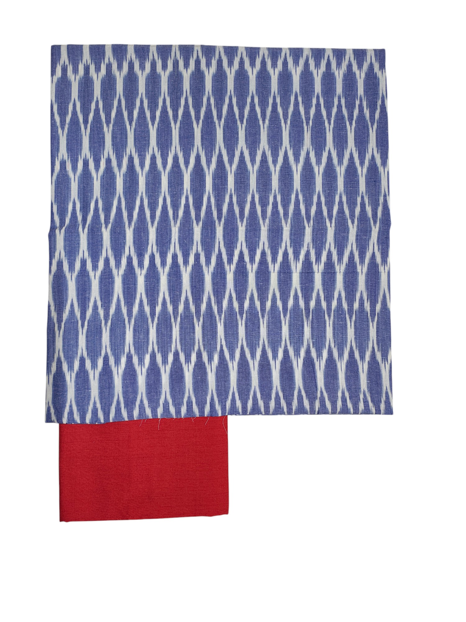 Indigo & Red Pochampally Ikkat Dress Material with Dupatta