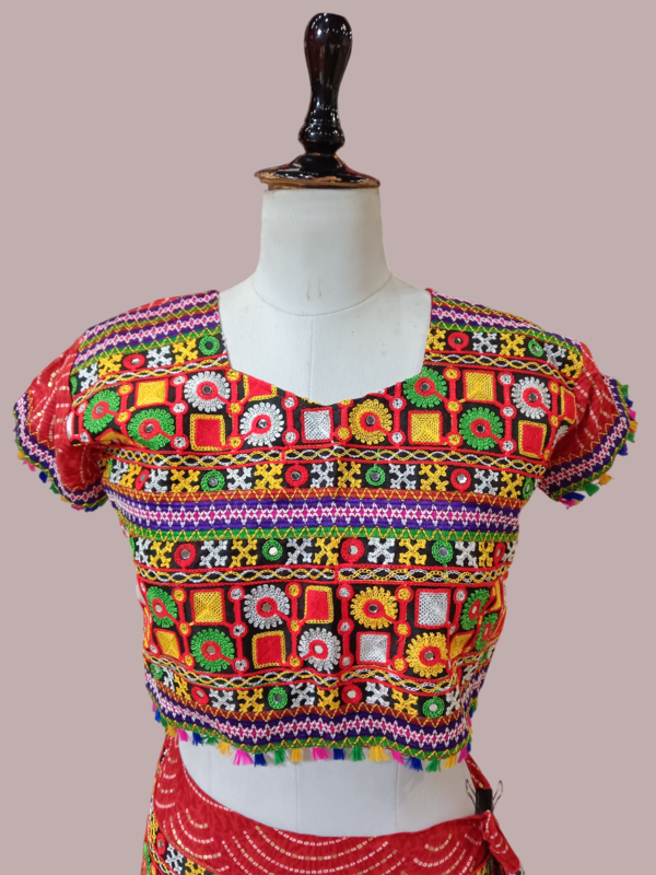 Multicolor Kutchi Embroidered Choli with Traditional Mirror Work D.3/4