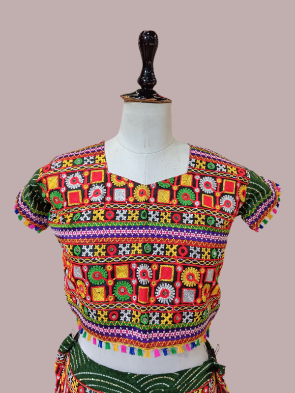 Multicolor Kutchi Embroidered Choli with Traditional Mirror Work D.3/4