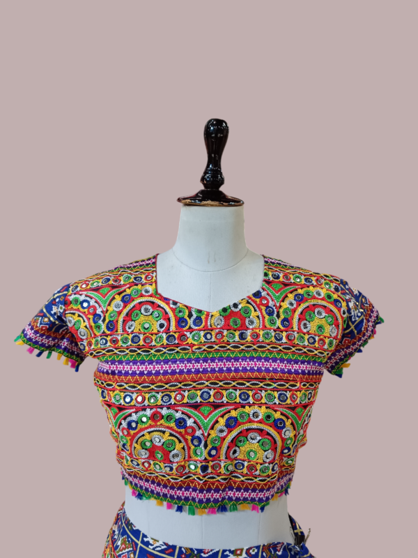 Blue & Orange Navratri Special Chaniya Choli Set D.Hathi+chin choli