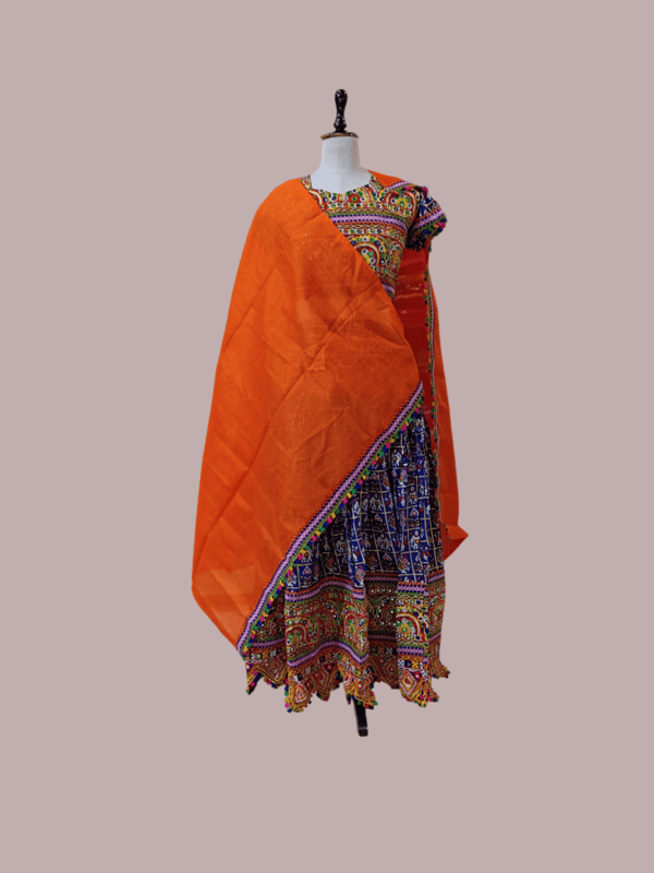 Blue & Orange Navratri Special Chaniya Choli Set D.Hathi+chin choli