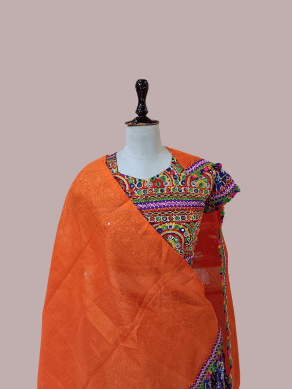 Blue & Orange Navratri Special Chaniya Choli Set D.Hathi+chin choli