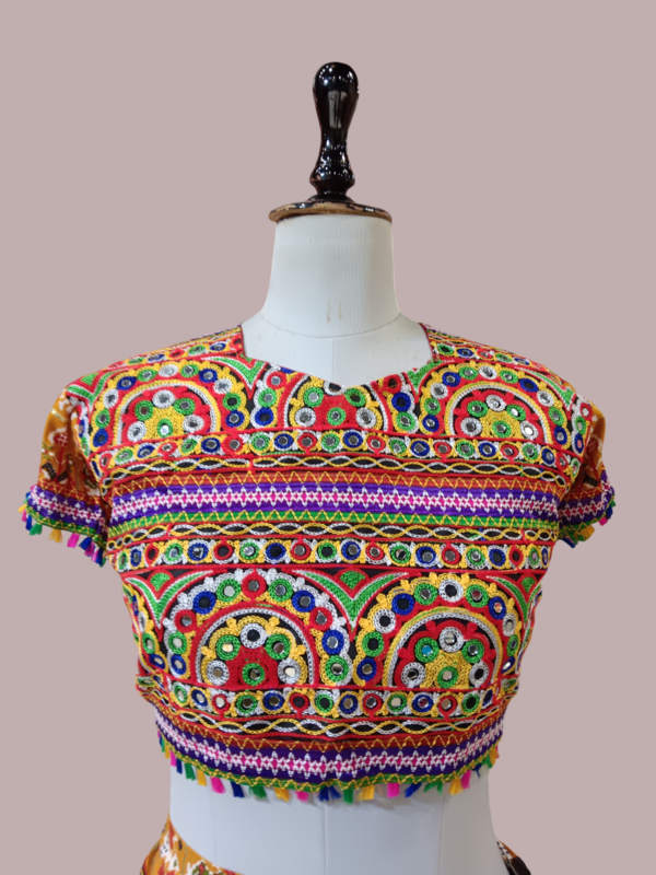 Blue & Orange Navratri Special Chaniya Choli Set D.Hathi+chin choli