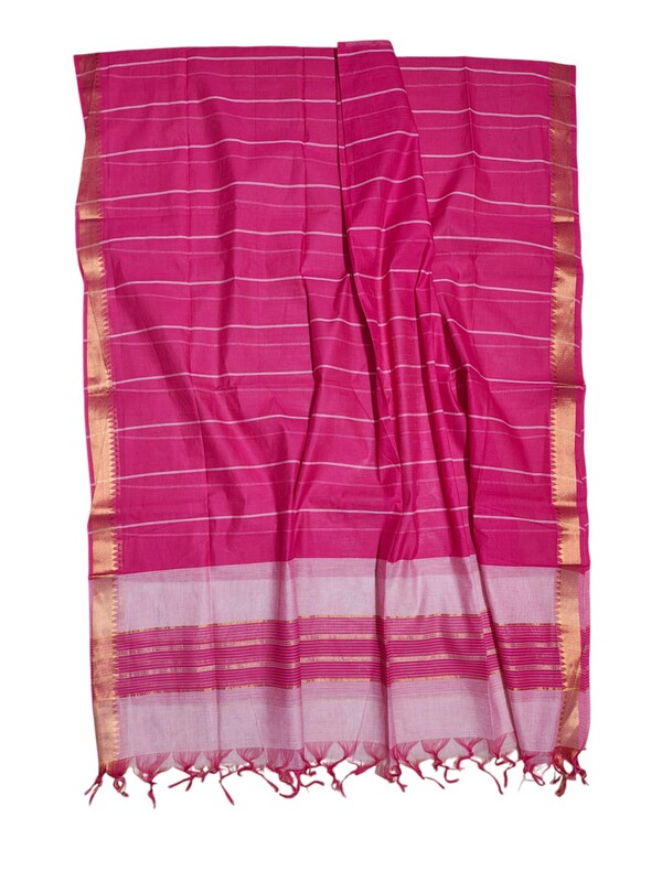 Pink Mangalagiri Handloom Cotton Dress Materials for Women