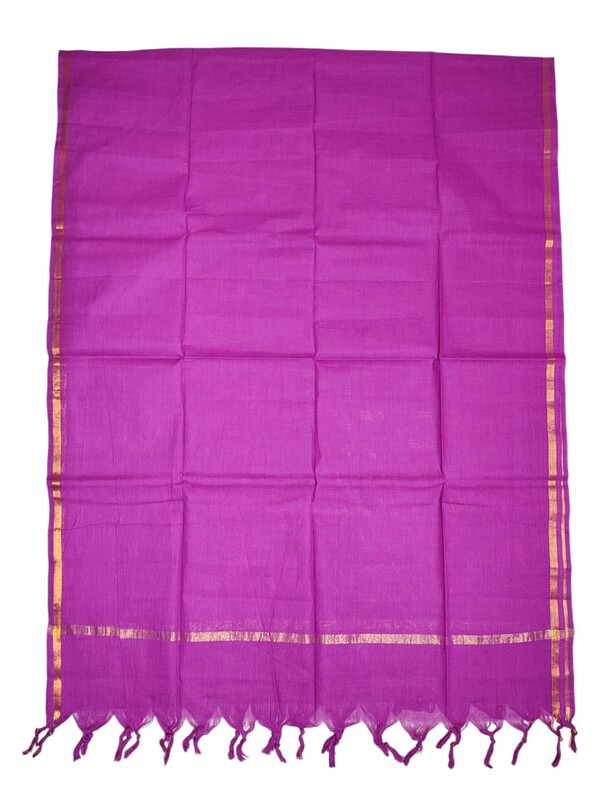 Green & Pink Mangalagiri Cotton Unstitched Salwar Suit Set with Dupatta for Women