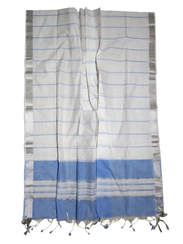 Blue Mangalagiri Cotton Dress Materials for Women
