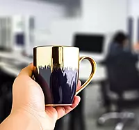 Black Golden Ceramic Premium Tea Cups