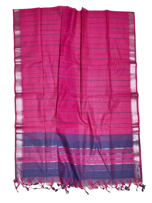 Purple & Pink Mangalagiri Handloom Cotton Dress Materials for Women