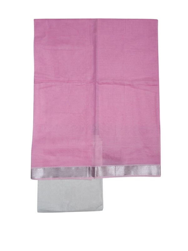 Baby Pink Mangalagiri Cotton Dress Materials for Women