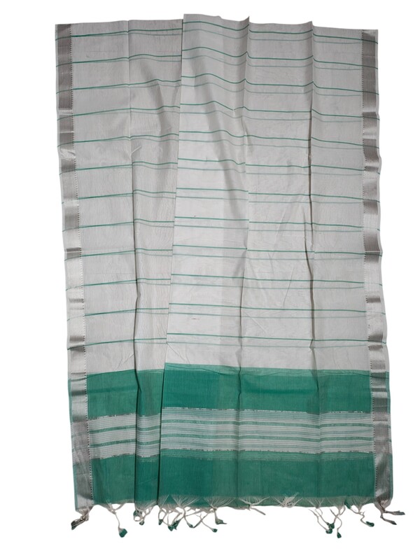 Teal Mangalagiri Handloom Cotton Dress Materials for Women