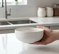 Ceramic Bowl with a Wavy Texture