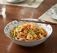Blue and White Ceramic Serving Bowl