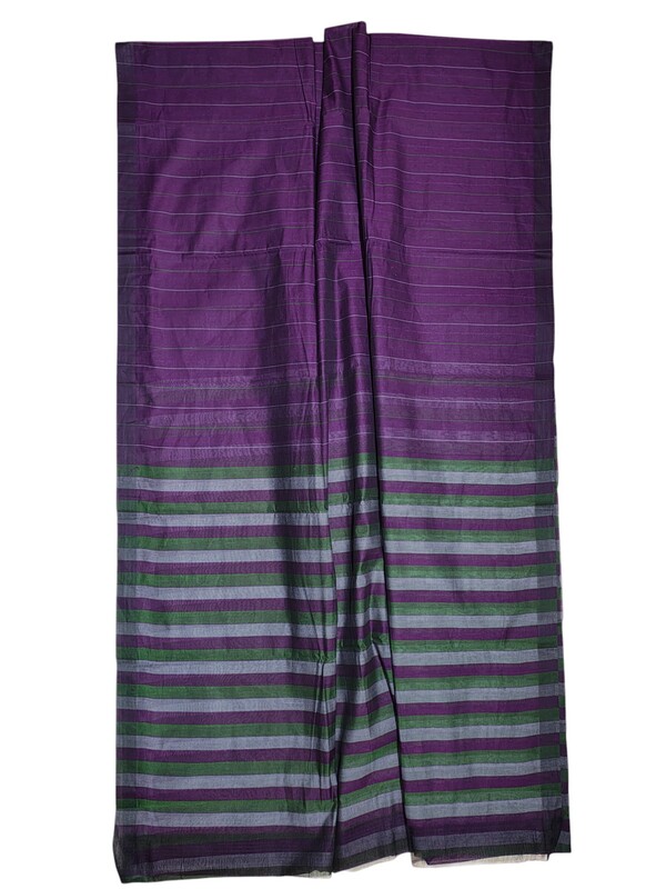 Dark Purple Mangalagiri Handloom Cotton Saree with Blouse Piece