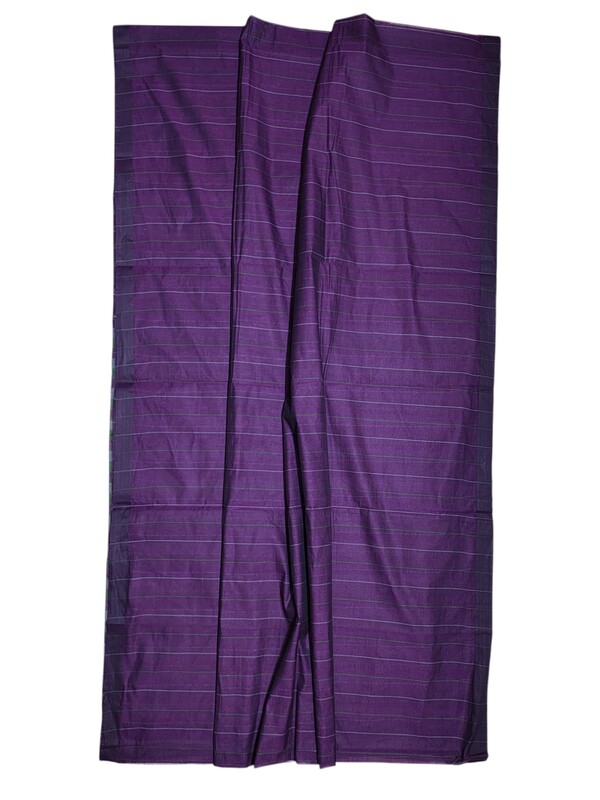 Dark Purple Mangalagiri Handloom Cotton Saree with Blouse Piece