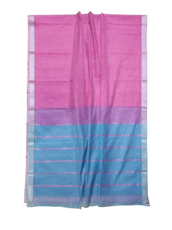 Pink Mangalagiri Handloom Cotton Saree with Blouse Piece