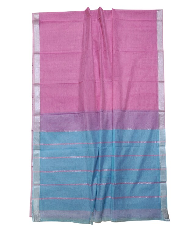 Pink Mangalagiri Handloom Cotton Saree with Blouse Piece