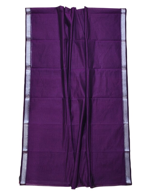 Purple Mangalagiri Handloom Cotton Saree with Blouse Piece