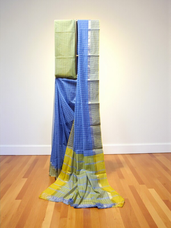 Blue Mangalagiri Handloom Cotton Saree with Blouse Piece