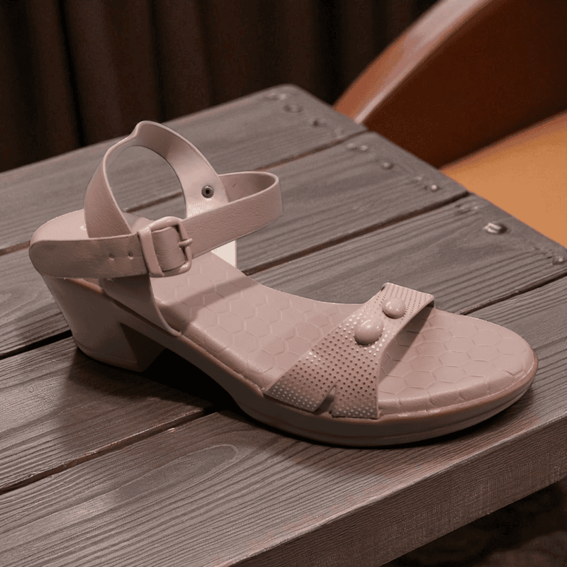 Trendy Peach Block Heel Ladies Sleeper | Stylish & Comfortable