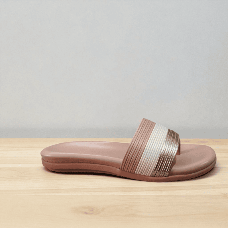 Stylish Pink & Golden Ladies Slipper