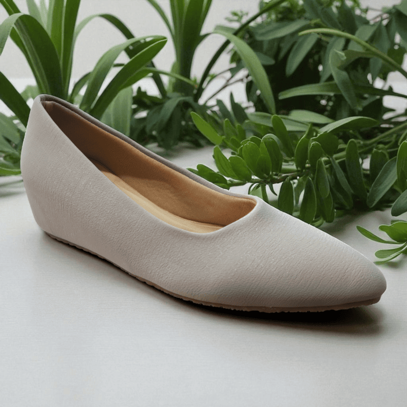 Elegant Cream Wedge Ballerina Shoes