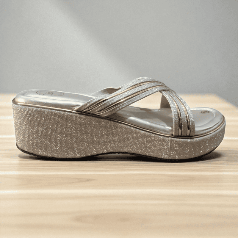Shimmer Wedge Sandals