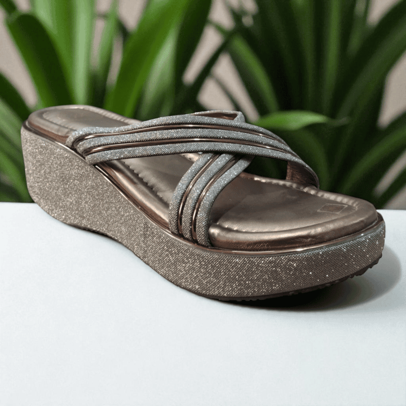 Shimmer Wedge Sandals
