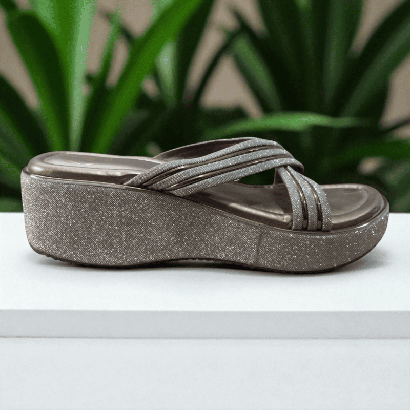 Shimmer Wedge Sandals
