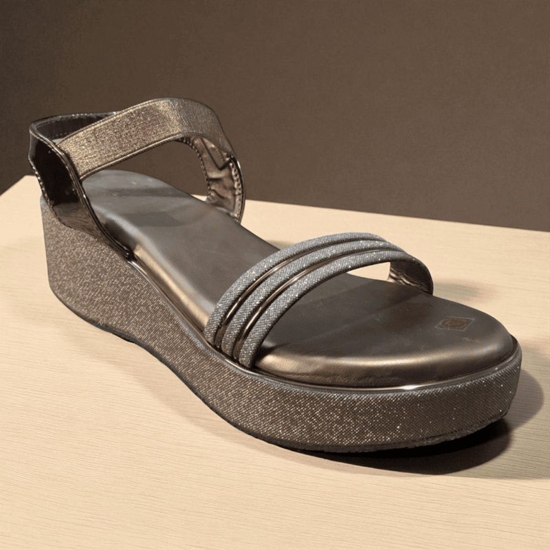 Copper Shimmer Wedge Sandals