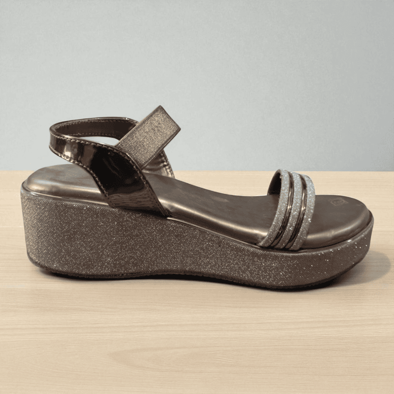Copper Shimmer Wedge Sandals