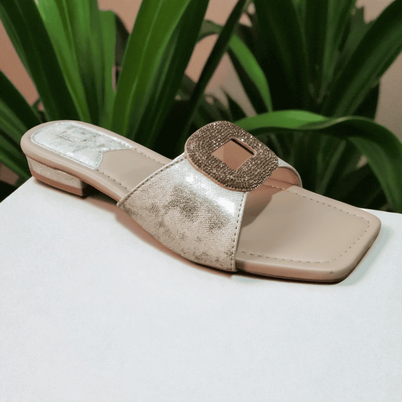 Golden Buckle Flat Sandals