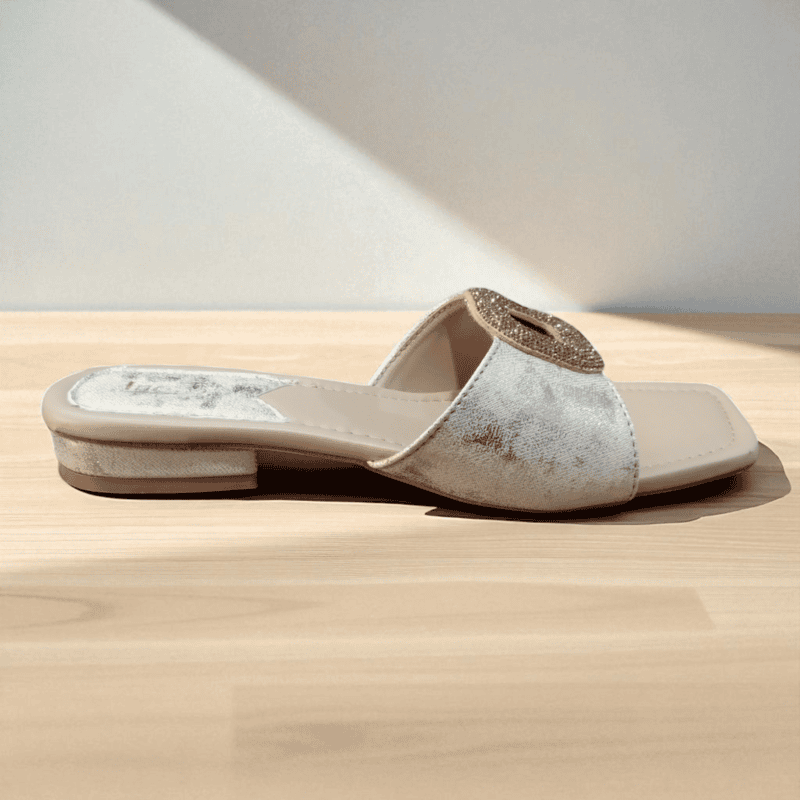 Golden Buckle Flat Sandals