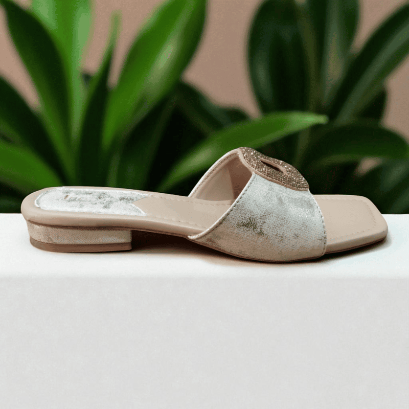 Golden Buckle Flat Sandals