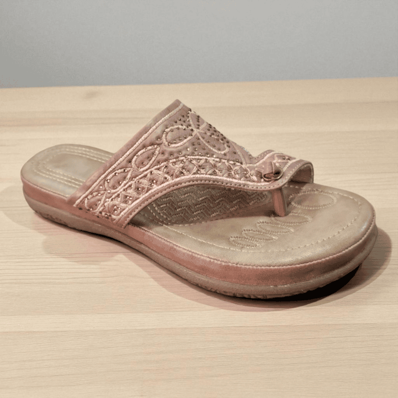 Pink Embroidered Ethnic Slippers