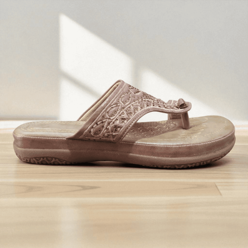 Pink Embroidered Ethnic Slippers