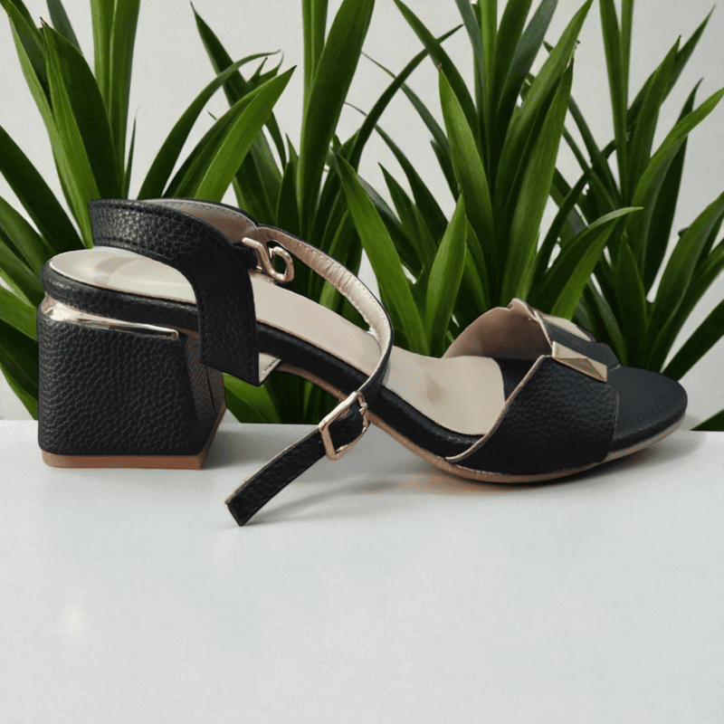 Cream White Block Heel Mules