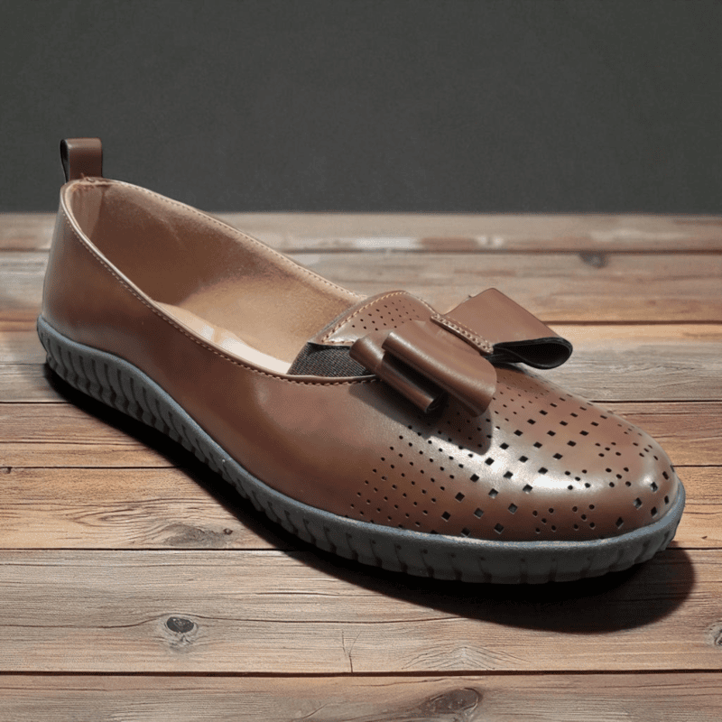 Brown Bow Casual Loafers