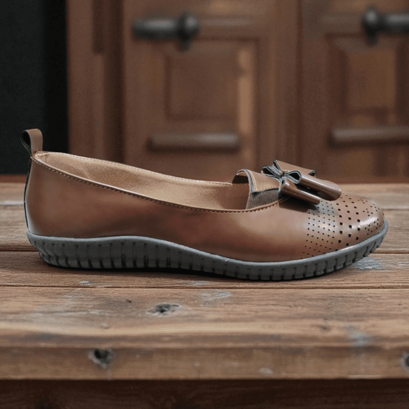 Brown Bow Casual Loafers