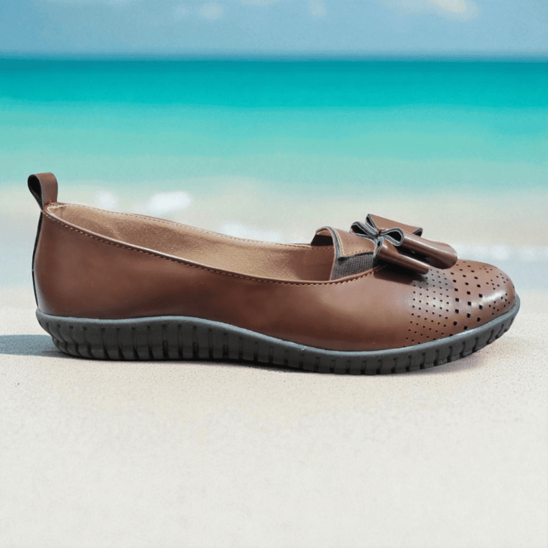 Brown Bow Casual Loafers