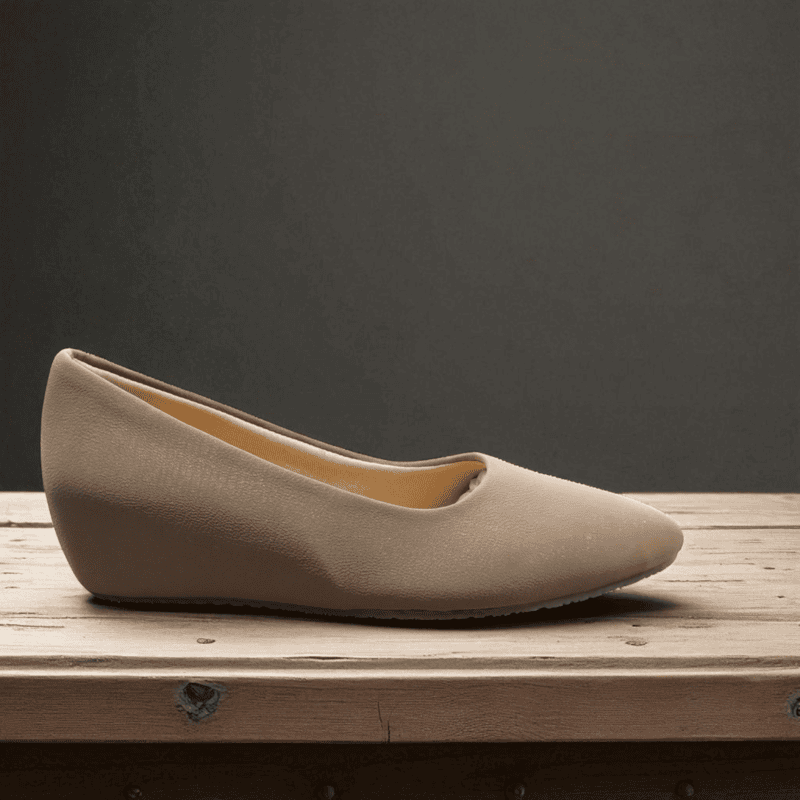 Nude Beige Plain Wedge Ballerina