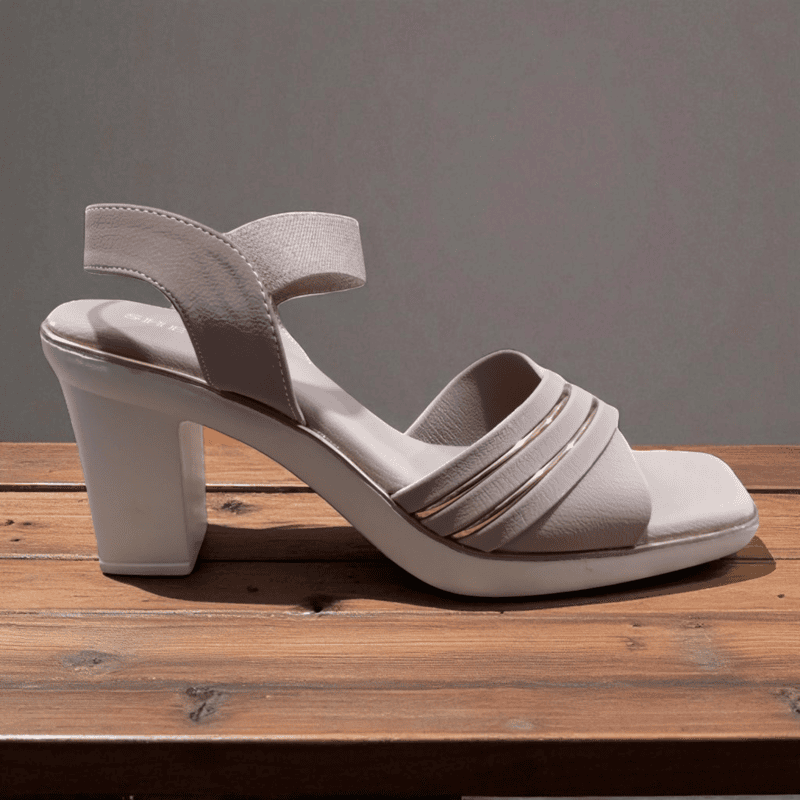 Pink Cross-Strap Block Heel Sandals