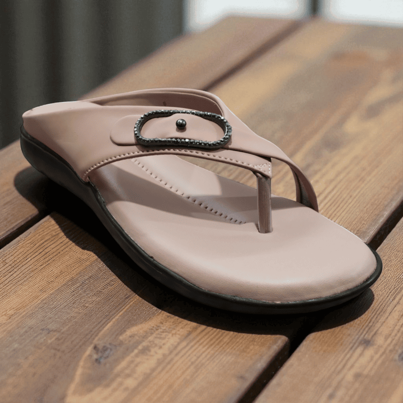 Nude Toe-Ring Casual Flats