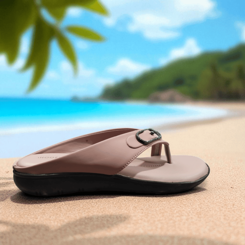 Nude Toe-Ring Casual Flats