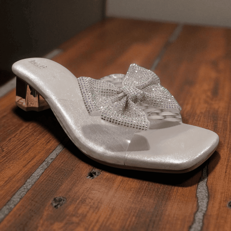 RoseGold Bow Embellished Heels