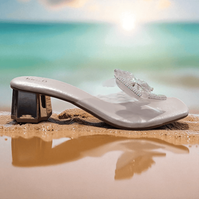 RoseGold  Bow Embellished Heels